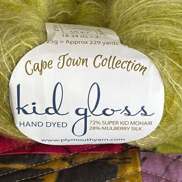 Cape Town Yarn Kid Gloss Hand Dyed NWT Mohair Silk Blend Green - Picture 2 of 8